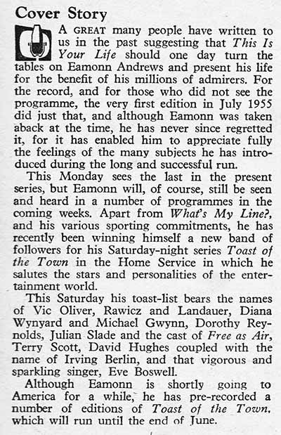 Radio Times: This Is Your Life article