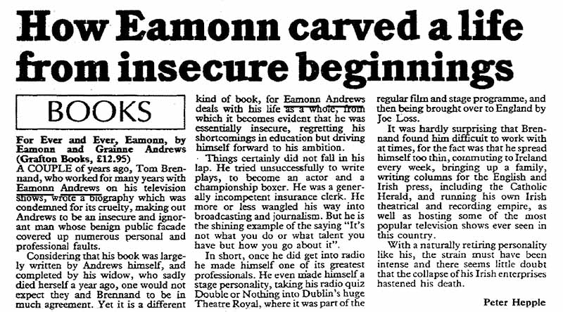 The Stage: Eamonn Andrews article