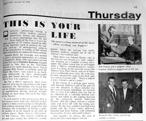 Radio Times: This Is Your Life article