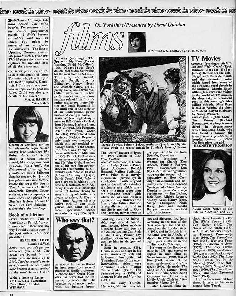 TV Times article: Patrick Mower This Is Your Life