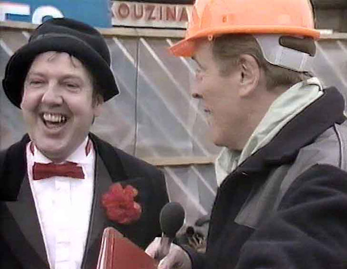 Eamonn Andrews and Jimmy Cricket
