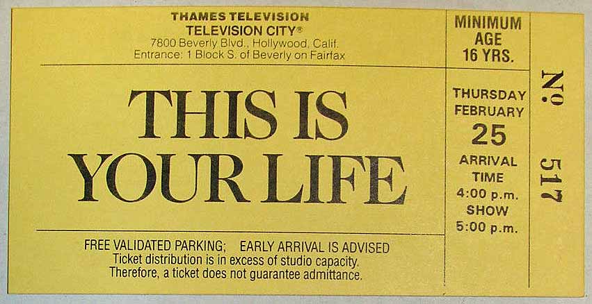 Ann Miller This Is Your Life ticket