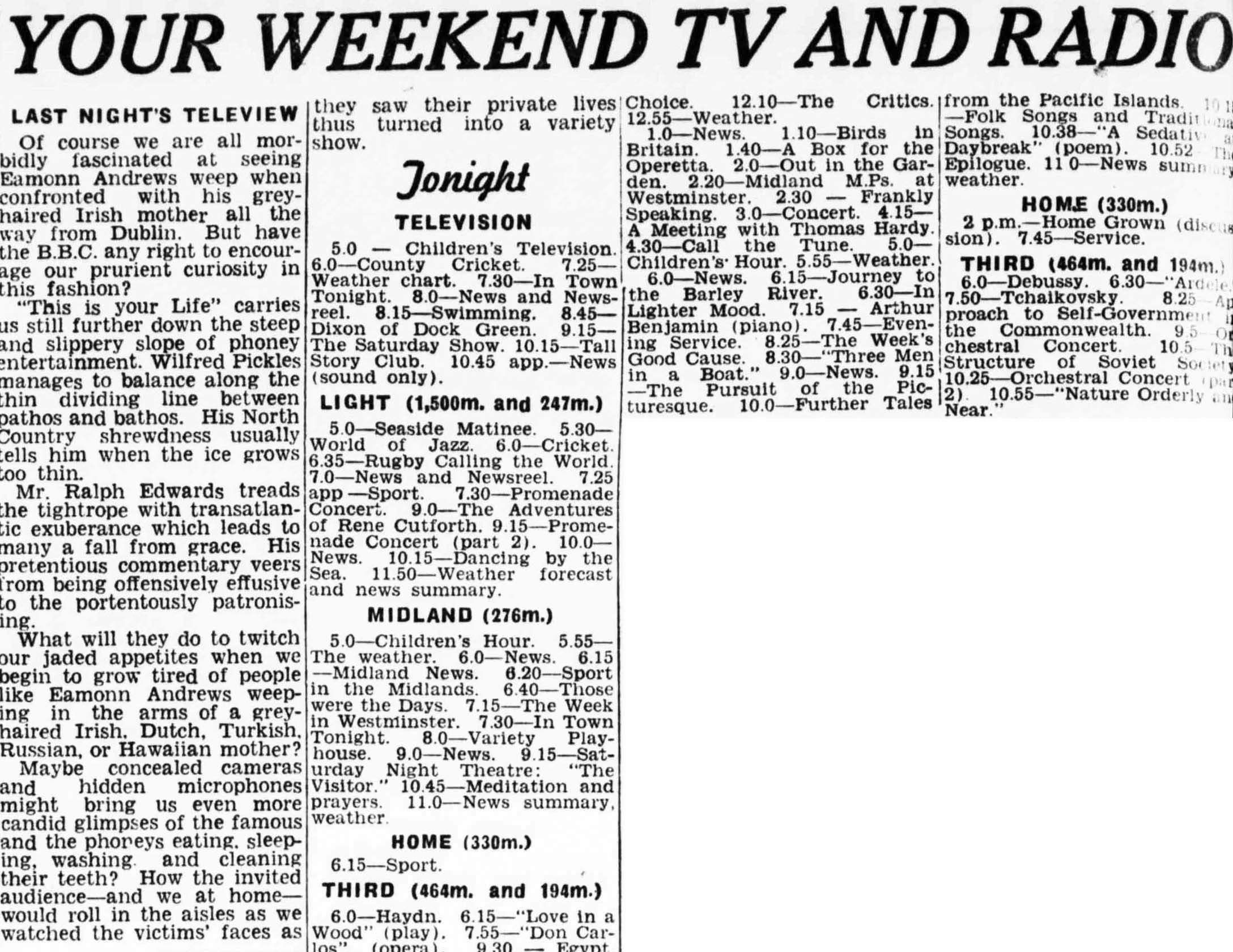 Evening Telegraph This Is Your Life article