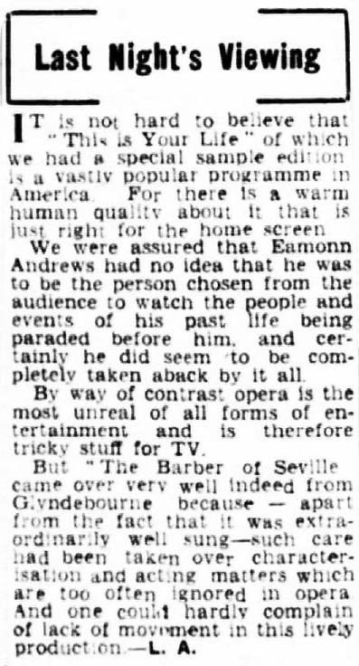 The Evening News This Is Your Life article