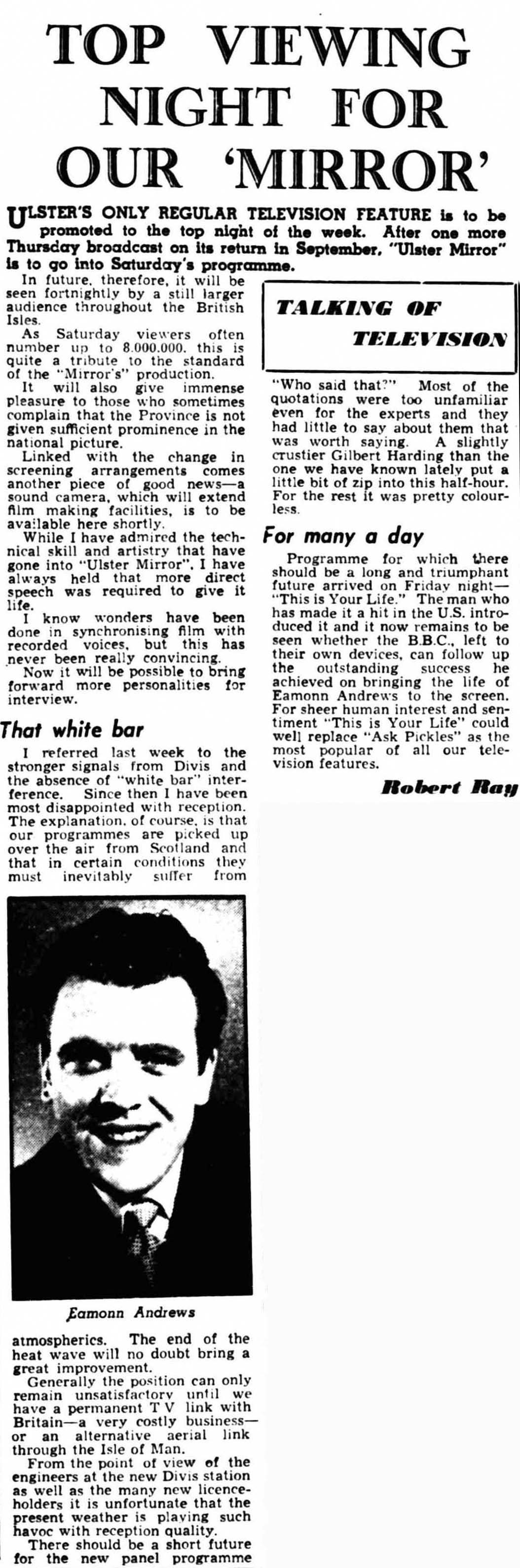 Belfast Telegraph This Is Your Life article