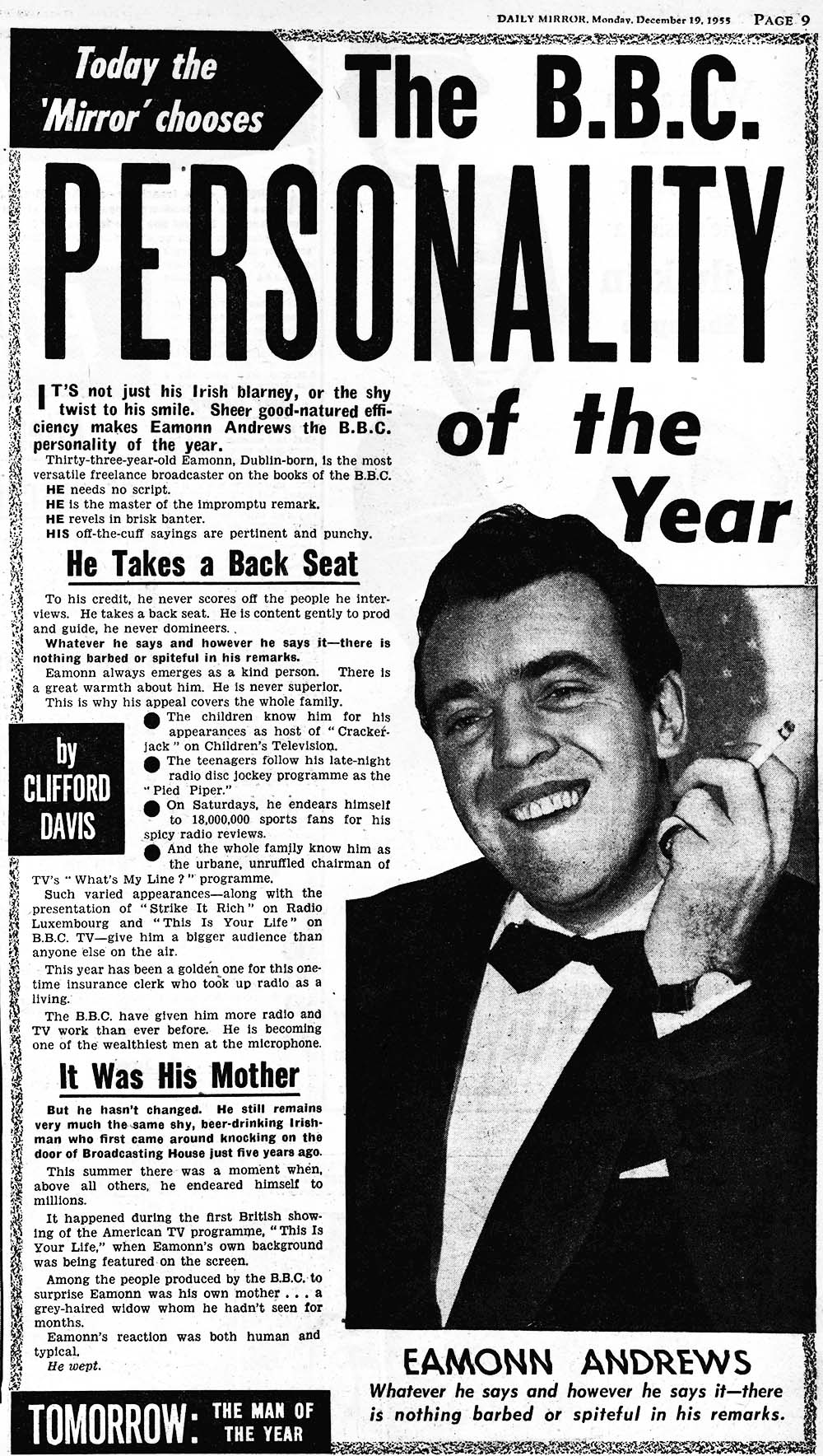 The Daily Mirror Eamonn Andrews article