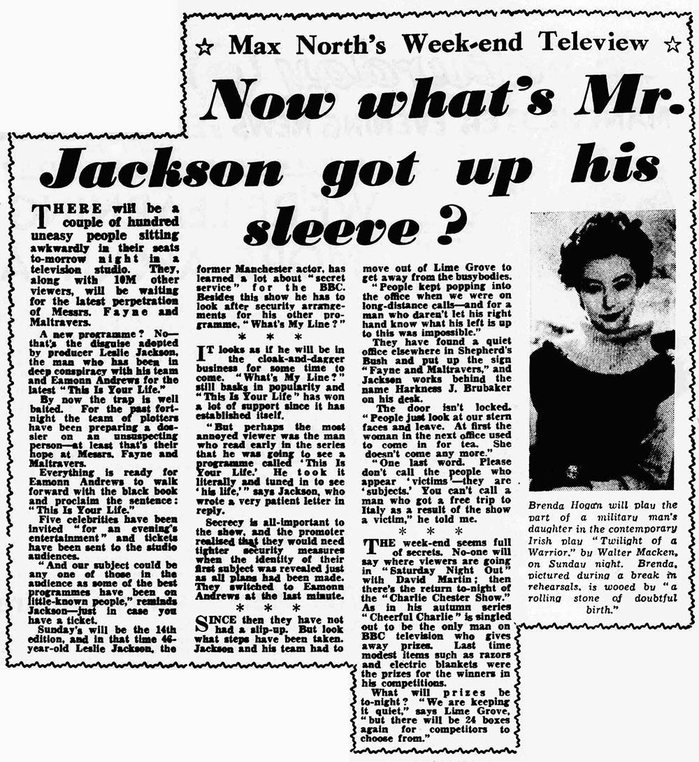 Manchester Evening News This Is Your Life article