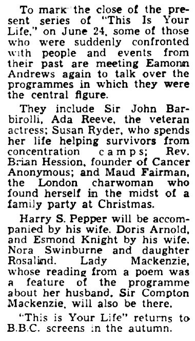 Belfast Telegraph: This Is Your Life article
