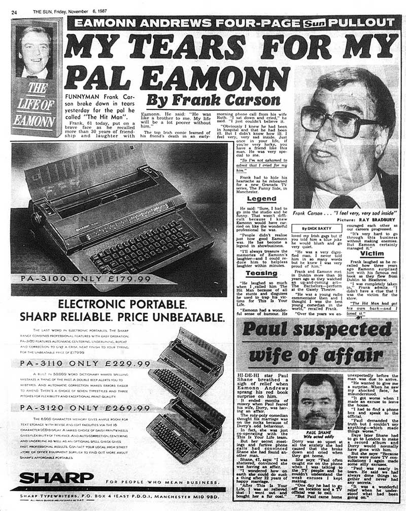 The Sun: Eamonn Andrews article