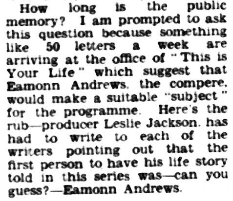 Birmingham Weekly Post and Midland Pictorial: This Is Your Life article