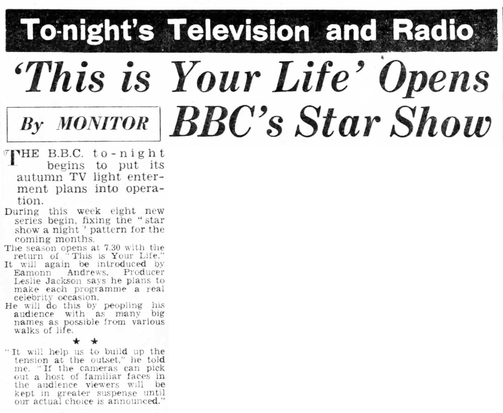Coventry Evening Telegraph: This Is Your Life article