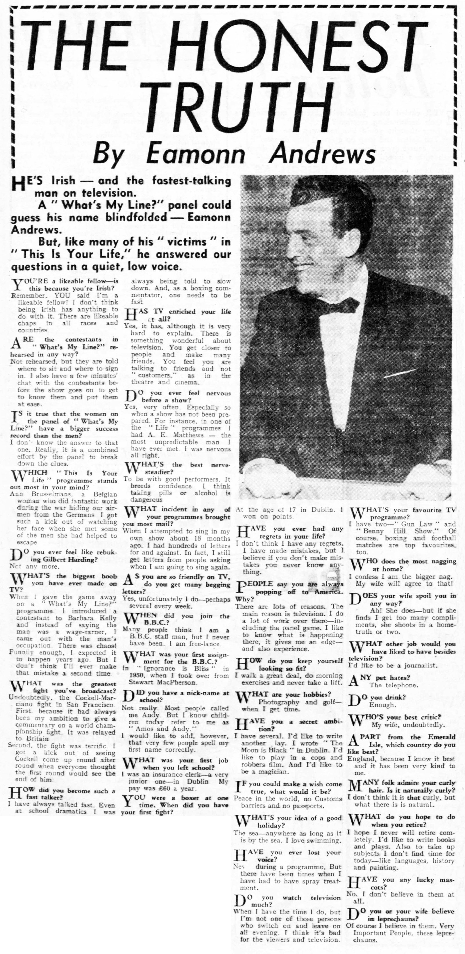 The Sunday Post: This Is Your Life article