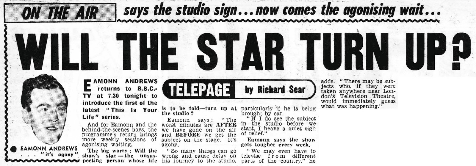 Daily Mirror: This Is Your Life article