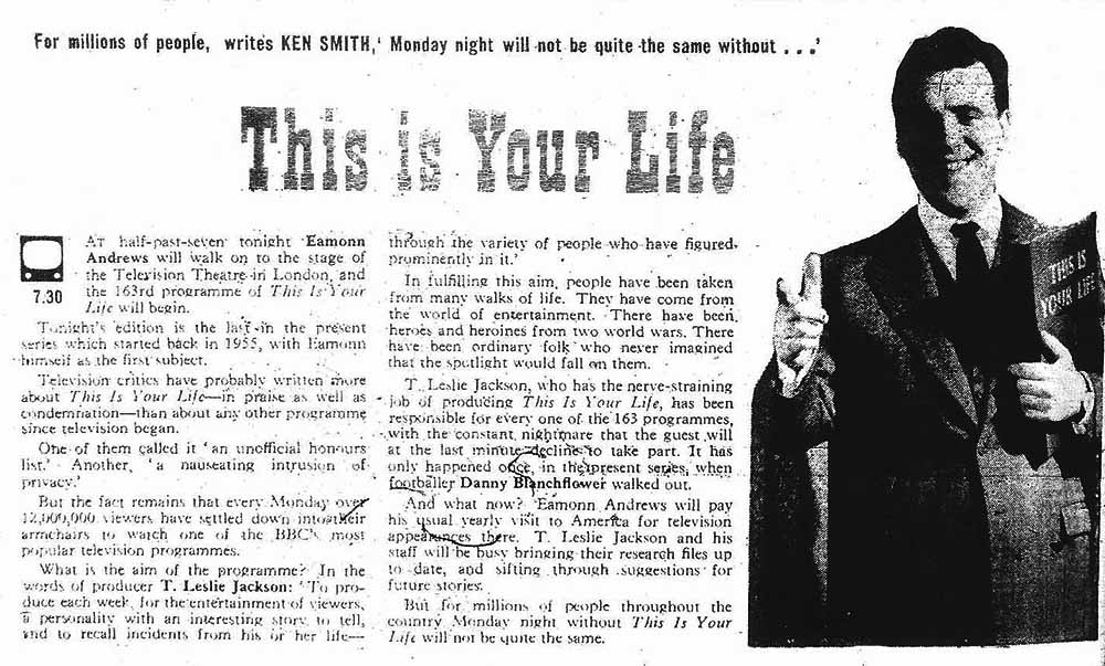 Radio Times: This Is Your Life article