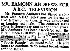 The Times newspaper article: Eamonn Andrews