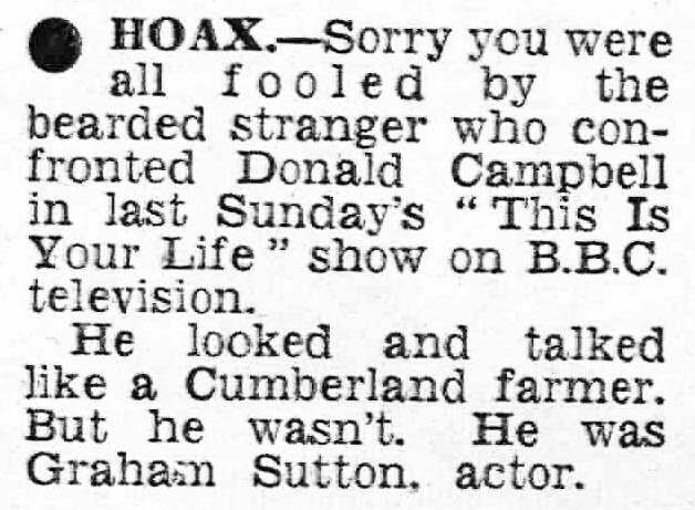 Daily Mirror article: Donald Campbell This Is Your Life