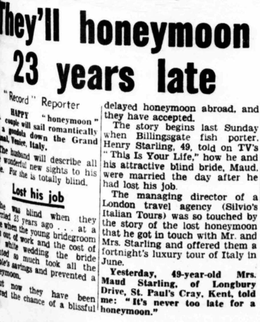 Daily Record article: Henry Starling This Is Your Life