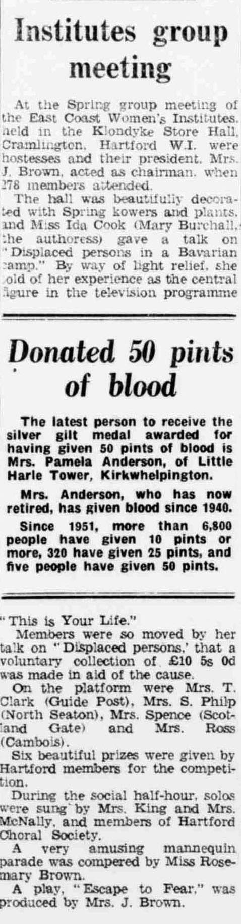Morpeth Herald and Reporter article: Ida Cook This Is Your Life