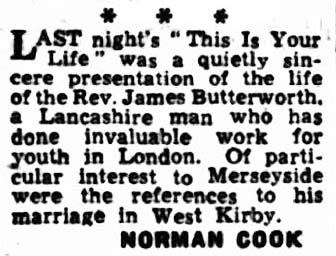 The Liverpool Echo article: James Butterworth This Is Your Life
