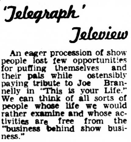 Surrey Mirror and County Post article: Joe Brannelly This Is Your Life