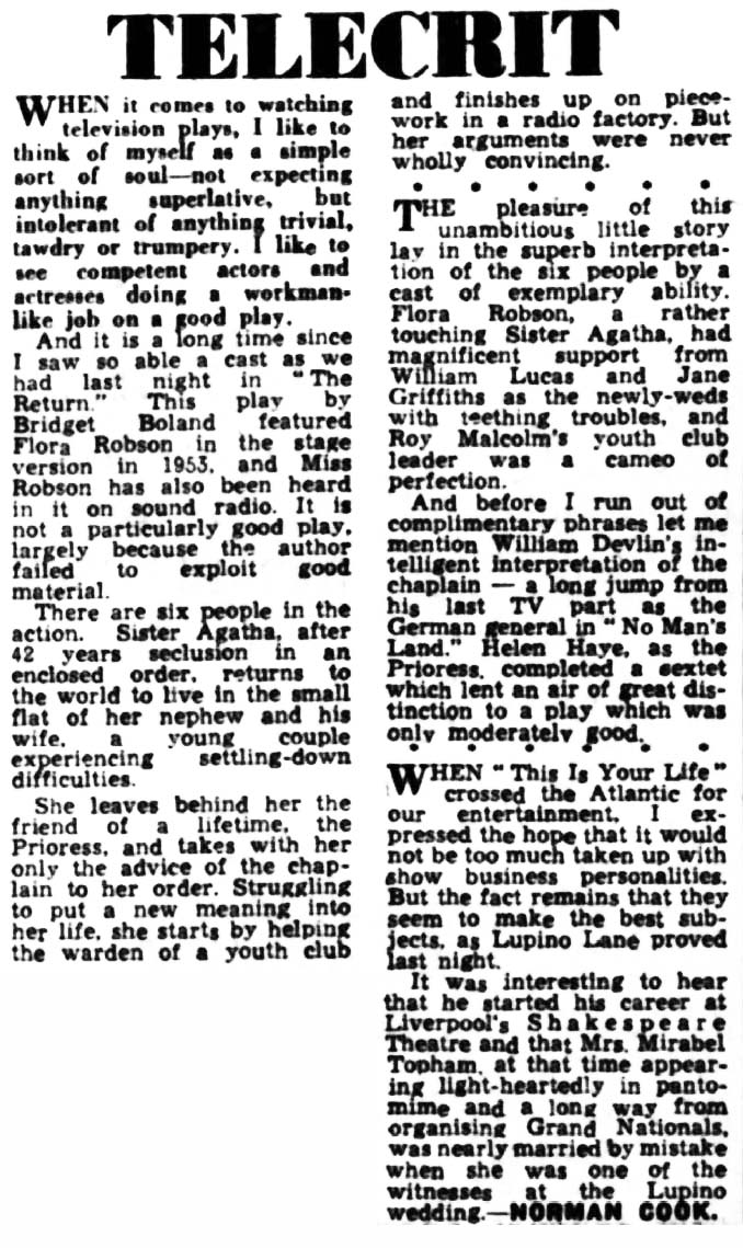 The Liverpool Echo article: Lupino Lane This Is Your Life