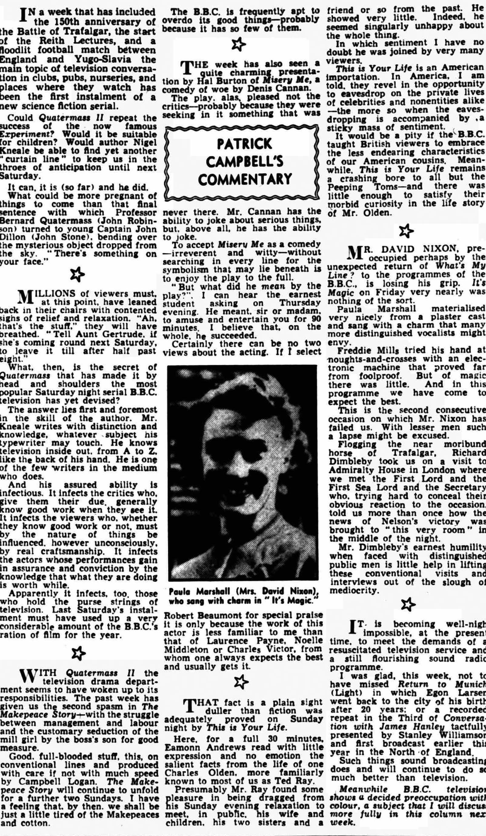 The Yorkshire Observer article: Ted Ray This Is Your Life