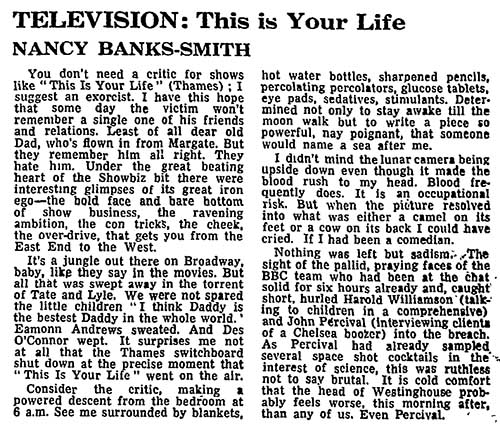 The Guardian article: Des O'Connor This Is Your Life