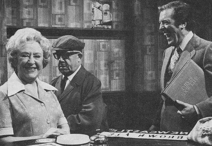 Eamonn Andrews with Jack Howarth and Doris Speed