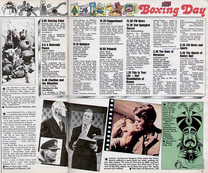 TV Times listing for This Is Your Life Louis Mountbatten