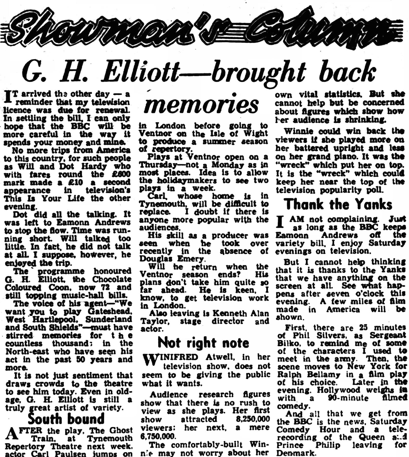 Shields Daily News article: G H Elliott This Is Your Life