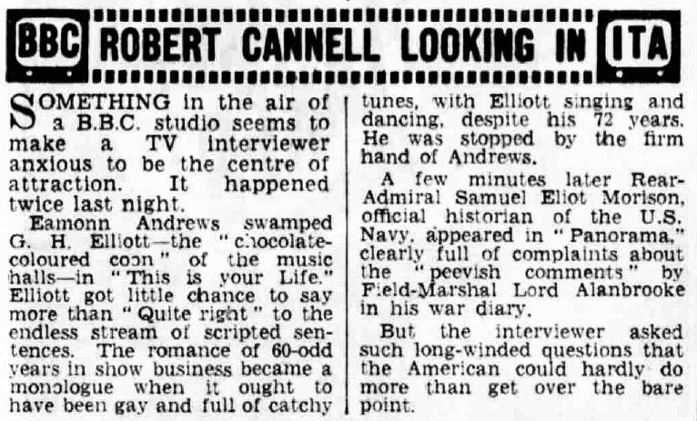 Daily Express article: G H Elliott This Is Your Life