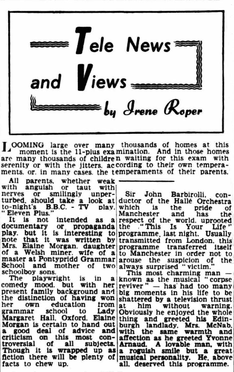 Halifax Daily Courier and Guardian article: John Barbirolli This Is Your Life