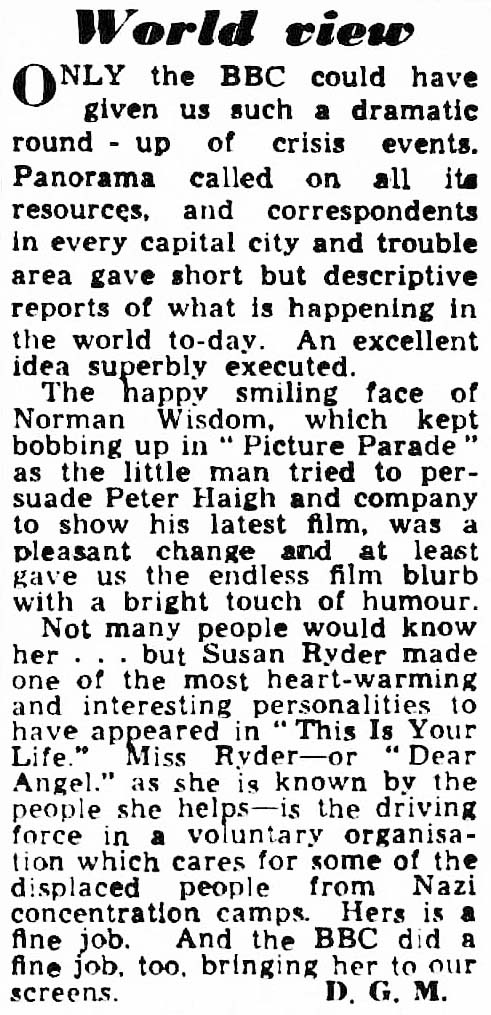 Manchester Evening News article: Sue Ryder This Is Your Life