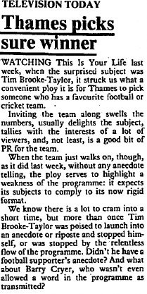 The Stage: Tim Brooke-Taylor This Is Your Life