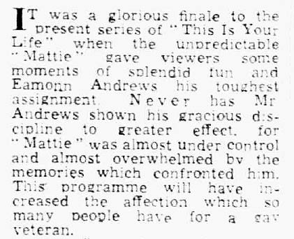 Nottingham Evening News article: A E Matthews This Is Your Life