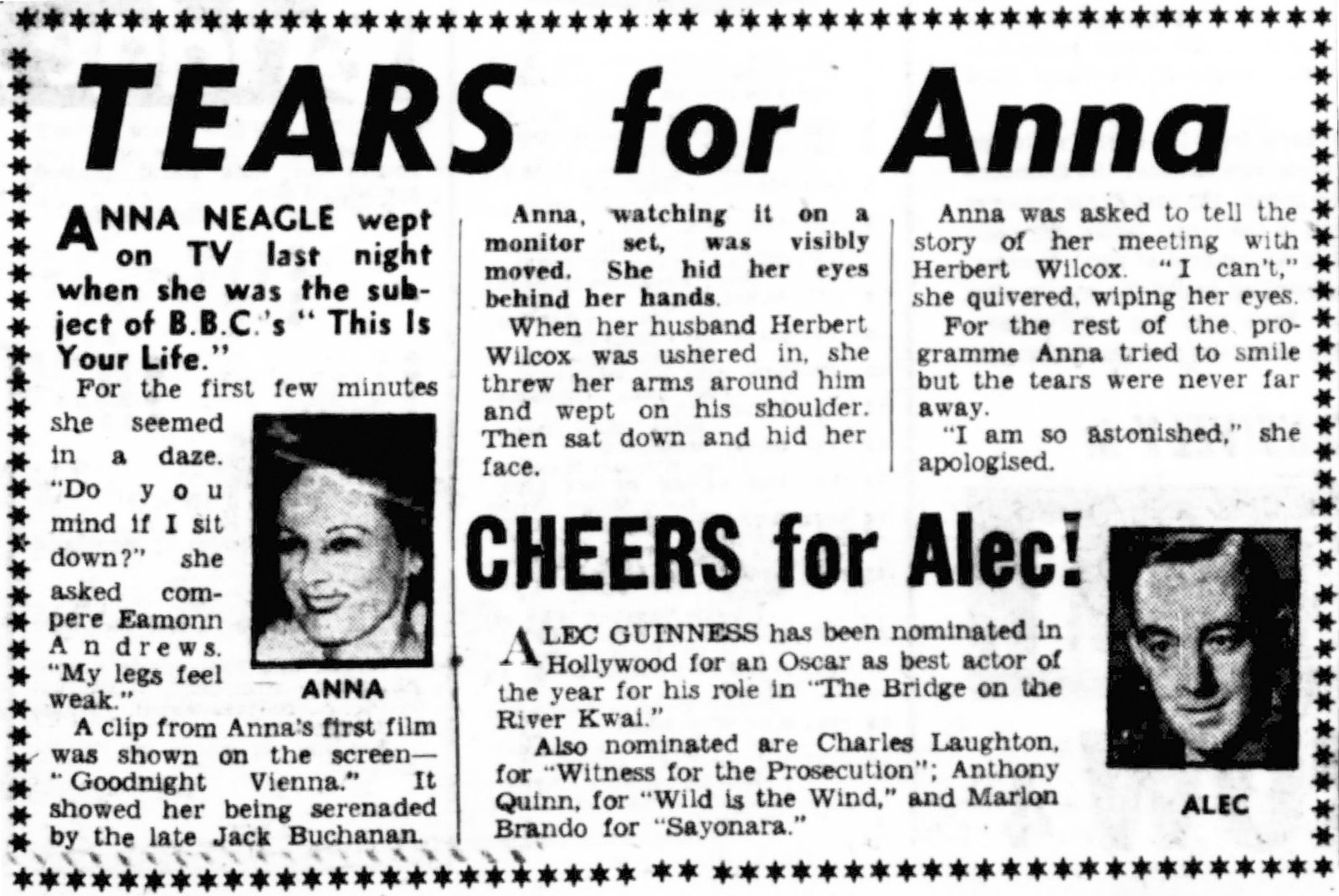 Daily Record article: Anna Neagle This Is Your Life