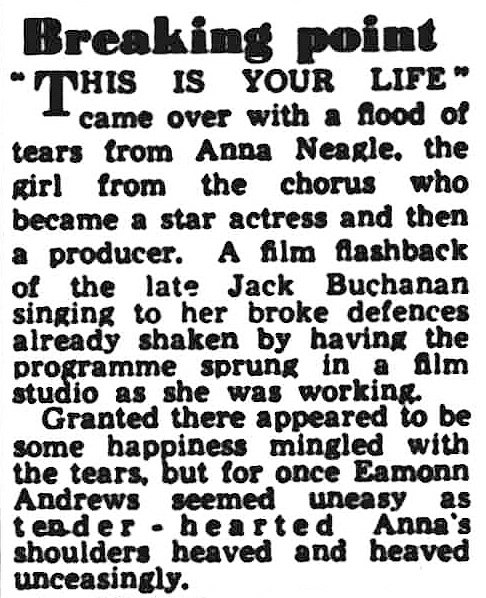 Manchester Evening News article: Anna Neagle This Is Your Life