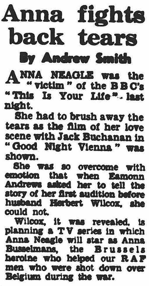 Daily Herald article: Anna Neagle This Is Your Life