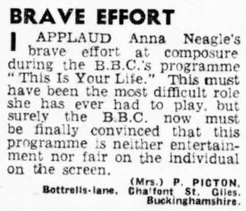 Daily Express article: Anna Neagle This Is Your Life