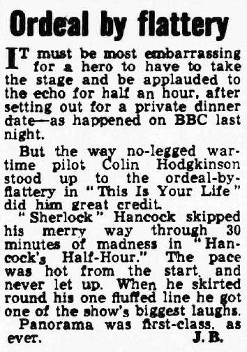 Manchester Evening News article: Colin Hodgkinson This Is Your Life