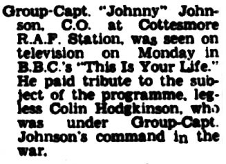 Rutland and Stamford Mercury article: Colin Hodgkinson This Is Your Life