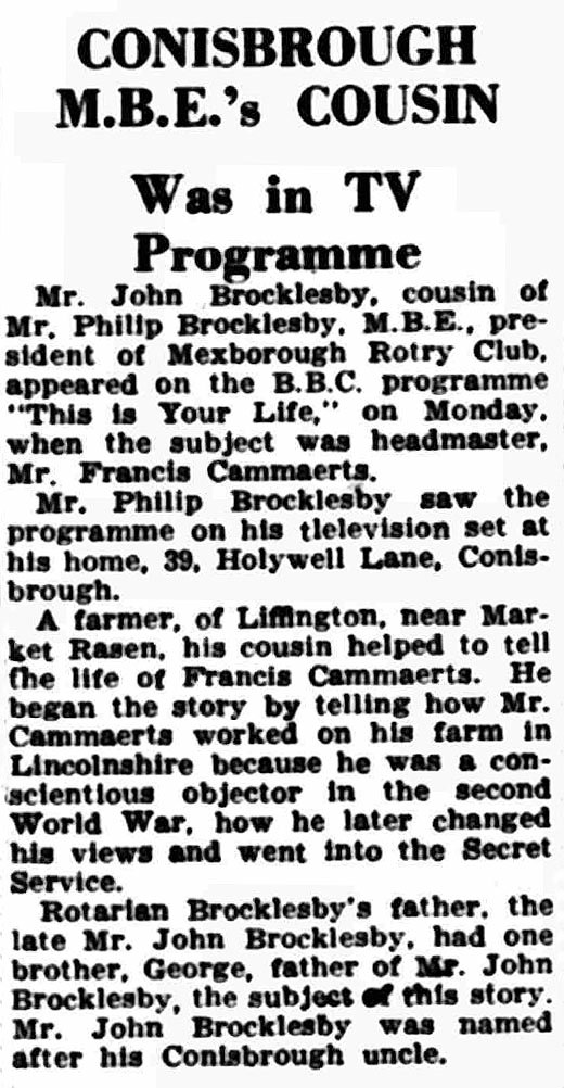 South Yorkshire Times article: Francis Cammaerts This Is Your Life