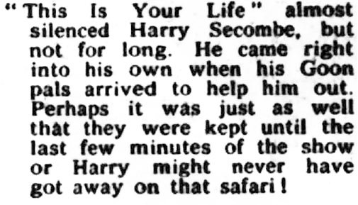 Evening News article: Barbara Cartland This Is Your Life