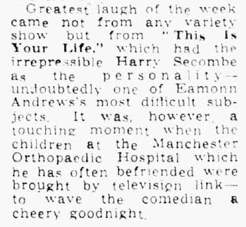 Huddersfield Daily Examiner article: Barbara Cartland This Is Your Life