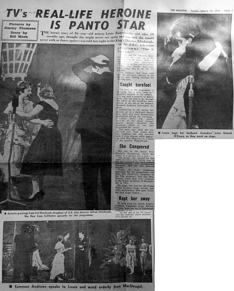 Newspaper article - unknown source: Louie Ramsay This Is Your Life