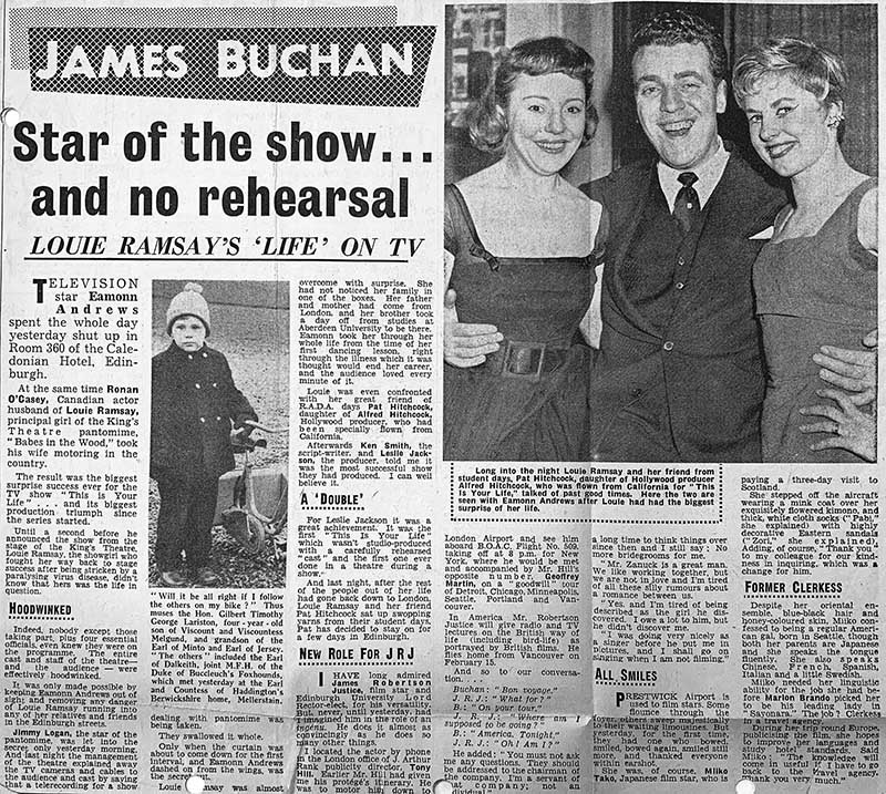 Scottish Daily Mail article: Louie Ramsay This Is Your Life