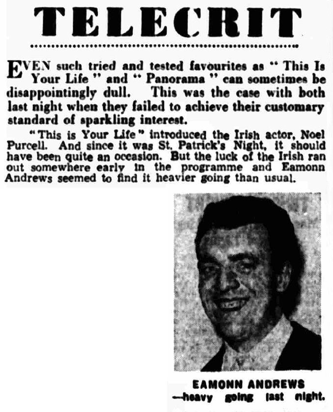 The Liverpool Echo article: Noel Purcell This Is Your Life