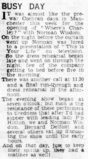 The Evening News article: Norman Wisdom This Is Your Life