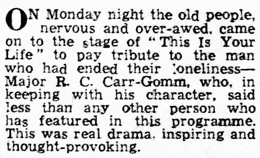 Nottingham Evening News article: Richard Carr-Gomm This Is Your Life