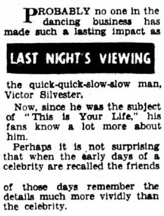 The Birmingham Mail article: Victor Silvester This Is Your Life